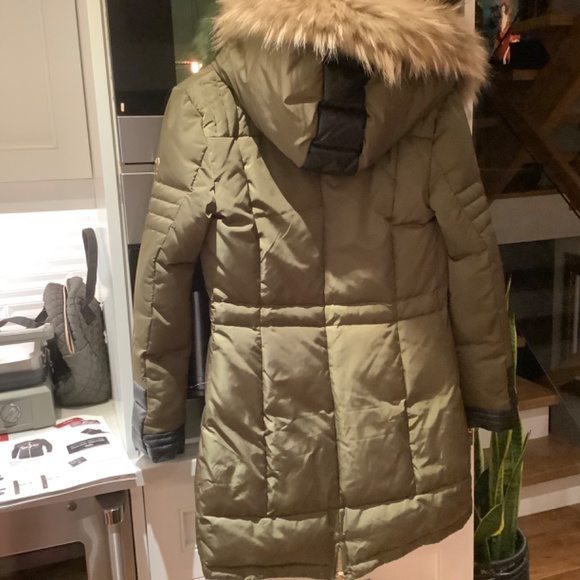 RELISH Women parka JACKET COAT S/XS REAL FINN RACOON,REAL LEATHER  TRIM - Picture 2 of 15